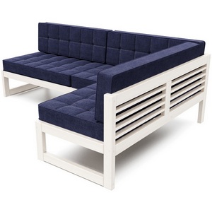 Изображение товара Диван Arsko угловой Сега У беленый дуб рогожка синяя