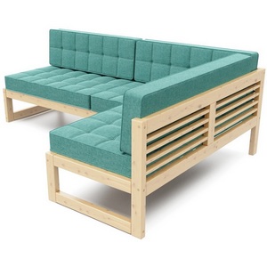 Изображение товара Диван Arsko угловой Сега У сосна рогожка бирюзовая