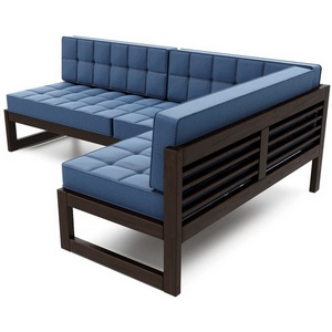 Изображение товара Диван Arsko угловой Сега У венге велюр синий