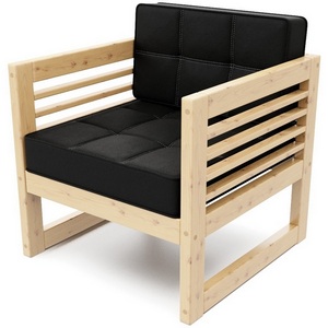 Изображение товара Кресло Arsko Сега сосна велюр черный