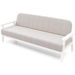 Изображение товара Диван Arsko прямой Флори Б белая эмаль рогожка серая