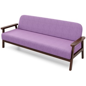 Изображение товара Диван Arsko прямой Флори Б орех рогожка фиолетовая