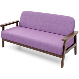 Изображение товара Диван Arsko прямой Флори М орех рогожка фиолетовая