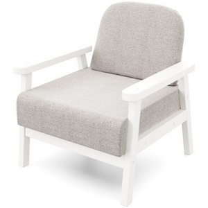 Изображение товара Кресло Arsko Флори белая эмаль рогожка серая