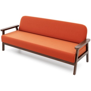 Изображение товара Диван Arsko прямой Флори Б орех велюр оранжевый