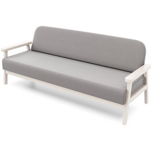 Изображение товара Диван Arsko прямой Флори Б беленый дуб велюр серый