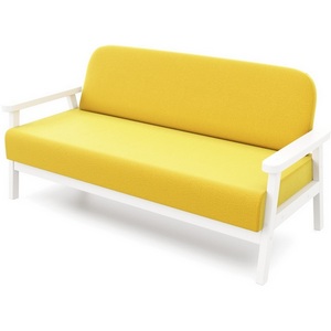 Изображение товара Диван Arsko прямой Флори М белая эмаль велюр желтый