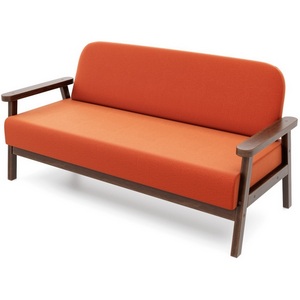 Изображение товара Диван Arsko прямой Флори М орех велюр оранжевый