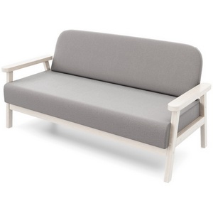 Изображение товара Диван Arsko прямой Флори М беленый дуб велюр серый