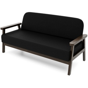 Изображение товара Диван Arsko прямой Флори М венге велюр черный