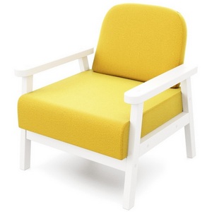 Изображение товара Кресло Arsko Флори белая эмаль велюр желтый