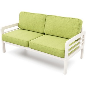 Изображение товара Диван Arsko прямой Бергер Б беленый дуб рогожка зеленая