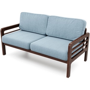 Изображение товара Диван Arsko прямой Бергер Б орех рогожка голубая