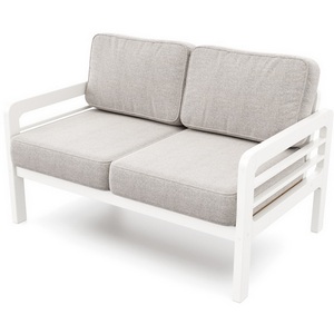 Изображение товара Диван Arsko прямой Бергер М белая эмаль рогожка серая