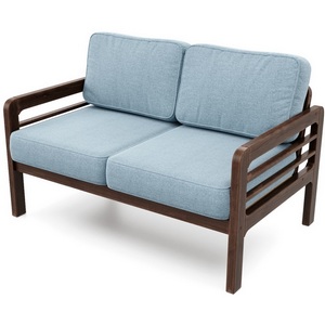 Изображение товара Диван Arsko прямой Бергер М орех рогожка голубая