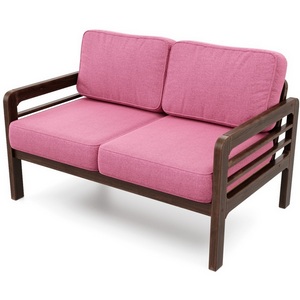 Изображение товара Диван Arsko прямой Бергер М орех рогожка розовая