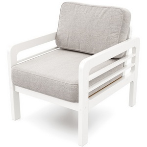 Изображение товара Кресло Arsko Бергер белая эмаль рогожка серая