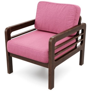 Изображение товара Кресло Arsko Бергер орех рогожка розовая