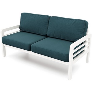 Изображение товара Диван Arsko прямой Бергер Б белая эмаль велюр голубой