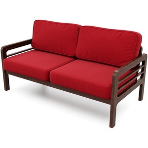 Изображение товара Диван Arsko прямой Бергер Б орех велюр красный