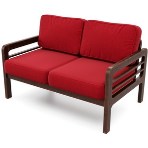 Изображение товара Диван Arsko прямой Бергер М орех велюр красный