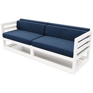 Изображение товара Диван Arsko Магнус Б белая эмаль велюр синий