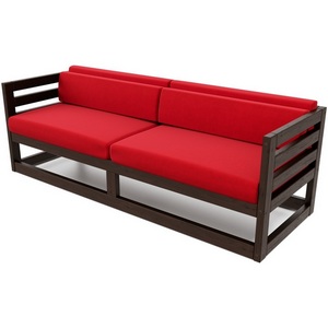 Изображение товара Диван Arsko Магнус Б венге велюр красный