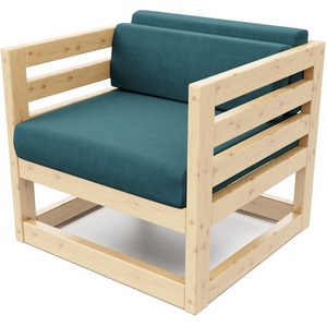 Изображение товара Кресло Arsko Магнус сосна велюр голубой