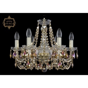 Изображение товара Подвесная люстра с хрустальными подвесками Art Classic 11.11 11.11.6.165.Gd.Sp.R777 подсвечник с подвесками