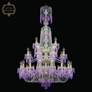 Изображение товара Подвесная люстра с хрустальными подвесками Art Classic 11.24 11.24.16+8+4.300.3d.XL-130.Gd.V7010 подсвечник с подвесками