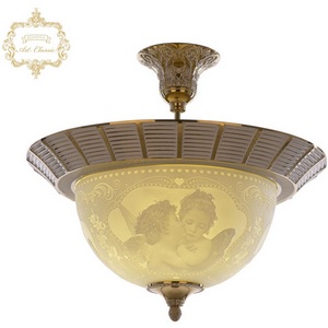 Изображение товара Потолочная люстра на штанге с ангелочками Art Classic 31.09 31.091P.44.LS.GW.Angel