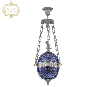 Изображение товара Подвесной светильник с креплением на крюк с ангелами Art Classic 34.10 34.1000P.20.Ni.Clear-Blue.H-1J.FA3S