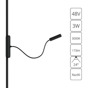 Изображение товара Магнитный трековый светильник LED на гибкой ножке 48V 3W Arte Lamp Rapid A1162PL-1BK