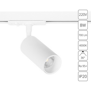 Изображение товара Трековый однофазный светильник светодиодный 8W 220V Arte Lamp Aero A1345PL-1WH
