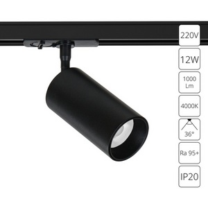 Изображение товара Трековый однофазный светильник светодиодный 12W 220V Arte Lamp Aero A1346PL-1BK