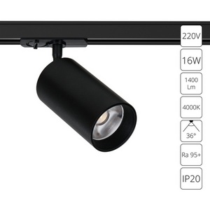Изображение товара Трековый однофазный светильник светодиодный 16W 220V Arte Lamp Aero A1347PL-1BK