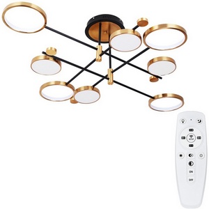 Изображение товара Люстра потолочная с пультом на штанге Arte Lamp Holly A1364PL-8PB