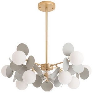 Изображение товара Потолочная люстра на штанге Arte Lamp Peacock A1369SP-10GY (плафоны шарики)