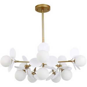 Изображение товара Потолочная люстра на штанге Arte Lamp Peacock A1369SP-10SG (плафоны шарики)