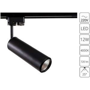 Изображение товара Трековый светильник однофазный 220V светодиодный Lights Arte Lamp Periscopio A1412PL-1BK
