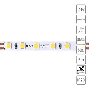 Изображение товара Светодиодная лента 2835 24V 9,6W/m 4000К 5м Arte Lamp Tape A2412005-02-4K