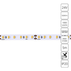 Изображение товара Светодиодная лента 2835 24V 9,6W/m 3000К 5м Arte Lamp Tape A2412008-01-3K