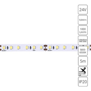 Изображение товара Светодиодная лента 2835 24V 9,6W/m 6000К 5м Arte Lamp Tape A2412008-03-6K