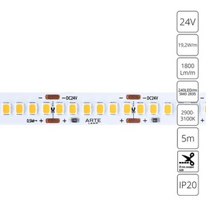 Изображение товара Светодиодная лента 2835 24V 19,2W/m 3000К 5м Arte Lamp Tape A2424010-01-3K