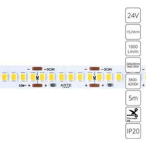 Изображение товара Светодиодная лента 2835 24V 19,2W/m 4000К 5м Arte Lamp Tape A2424010-02-4K