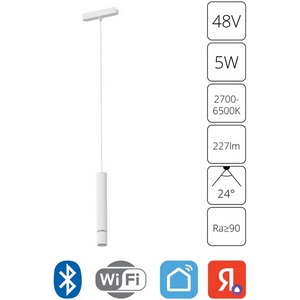 Изображение товара Магнитный трековый светильник LED 48V 5W Arte Lamp Rapid A2959PL-1WH (Умный дом, Алиса)