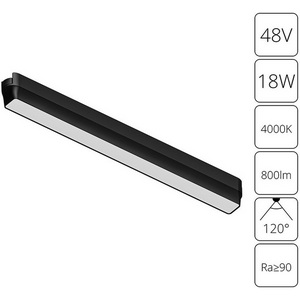 Изображение товара Трековый светильник светодиодный 48V магнитный Arte Lamp A6168PL-1BK