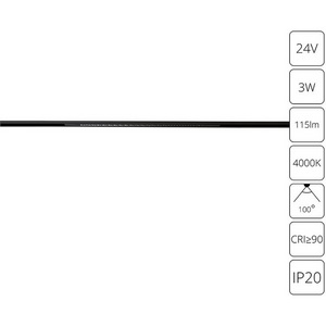 Изображение товара Трековый светильник светодиодный 24V магнитный Arte Lamp A6229PL-1BK