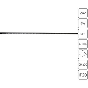 Изображение товара Трековый светильник светодиодный 24V магнитный Arte Lamp A6230PL-1BK