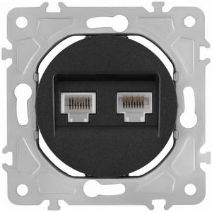 Изображение товара Розетка встраиваемая телефонная RJ-11 + Ethernet RJ-45 Arte Milano am-202 202.44-1.black